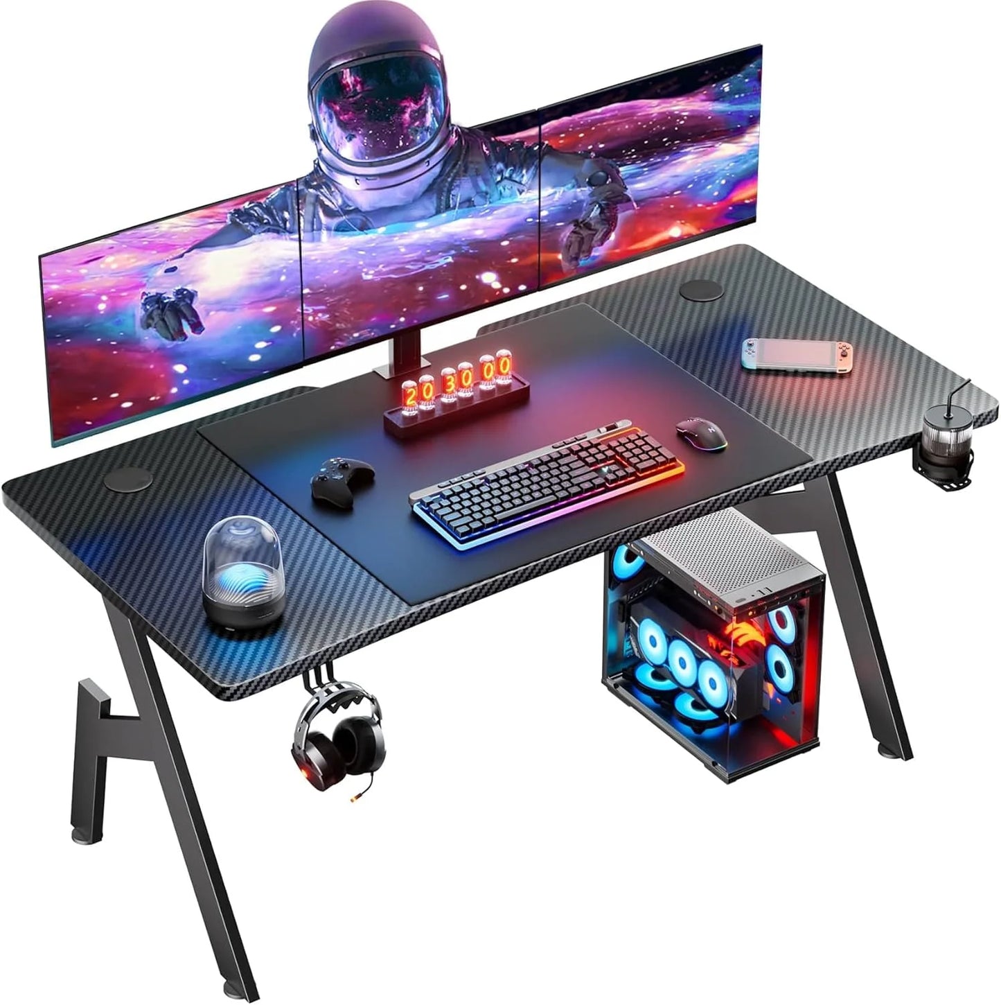 47 Inch Gaming Desk, Ergonomic Gamer Table, Computer Table, Pc Workstation