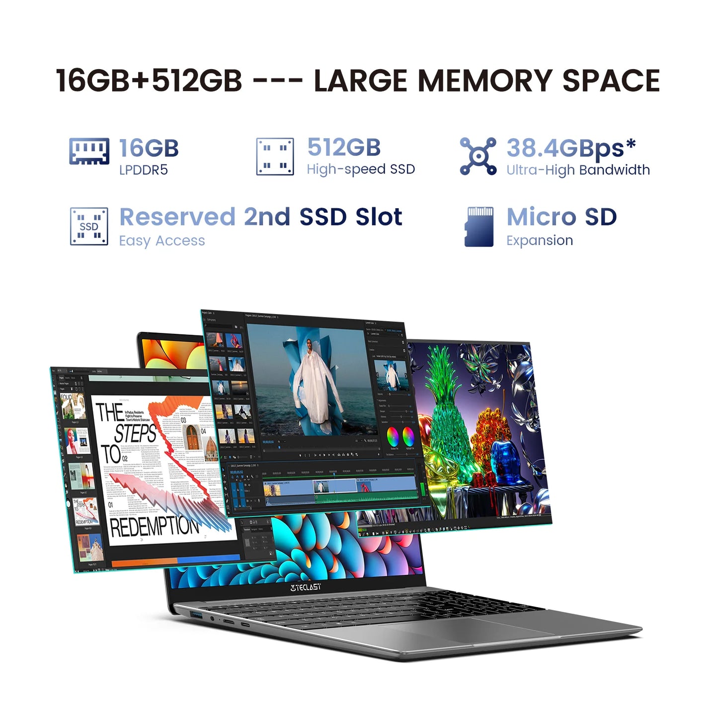 Windows 11 Pro Notebook Computer 15.6" Laptop 16GB RAM 512GB SSD, 3.4Ghz Quad Core Intel N95 Bussiness Computer PC, 1920X1080, Intel UHD Graphics, IPS FHD 1080P Screen, Wifi 6/BT 5.0