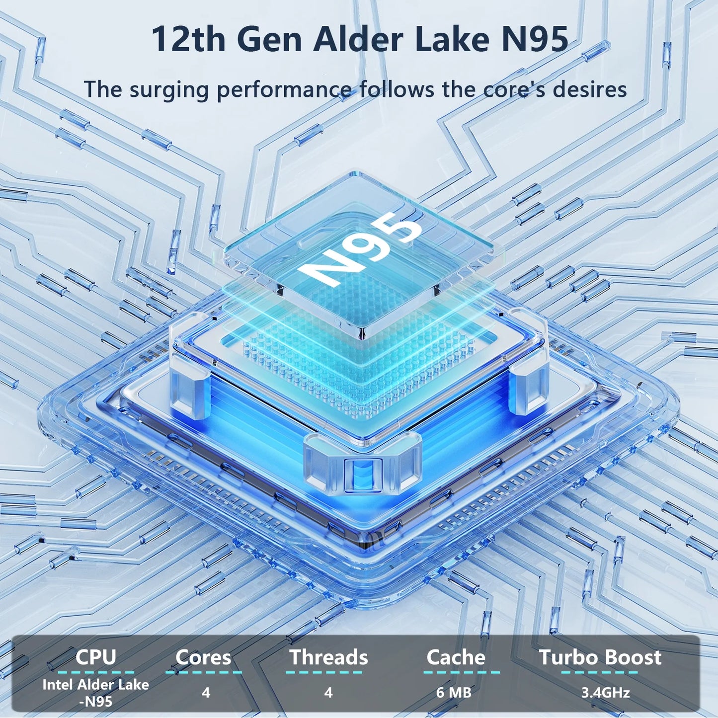 N95 Laptop, 15.6 FHD, Intel Alder Lake N95, 16GB RAM, 1TB SSD, Silver