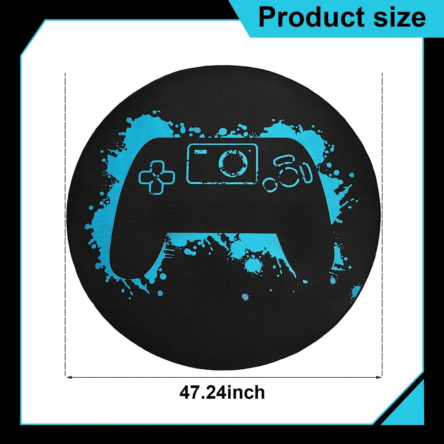 Gaming Chair Mat round Chair Mat for Hardwood Floor Gaming Rugs Antislip Carpet